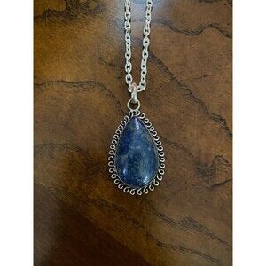 Lapis Lazuli Pendant on Silver 18” inch chain
